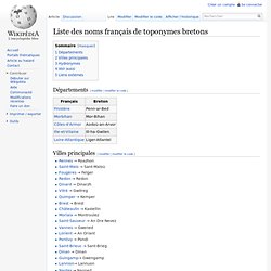 Liste des noms français de toponymes bretons
