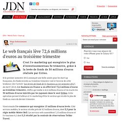 Le web français lève 72,6 millions d'euros au troisième trimestre - JDN web & tech