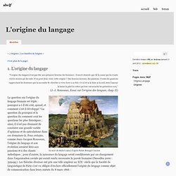 L'origine du langage