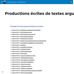 Francaislycee_Marrakech2 - Productions écrites de textes argumentatifs