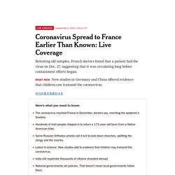 France, India and China Coronavirus Live Coverage