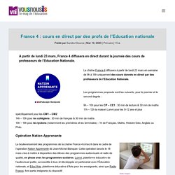 France 4 : cours en direct par des profs de l'Education nationale - VousNousIls