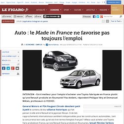 Emploi : Auto : le Made in France ne favorise pas toujours l'emploi