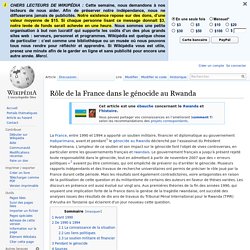 Rôle de la France dans le génocide au Rwanda