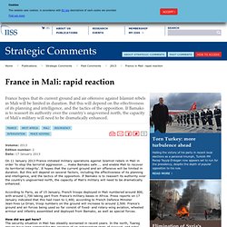 France in Mali: rapid reaction