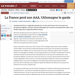 Conjoncture : La France perd son AAA