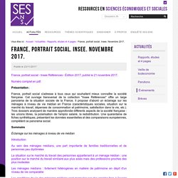 France, portrait social. Insee. Novembre 2017.