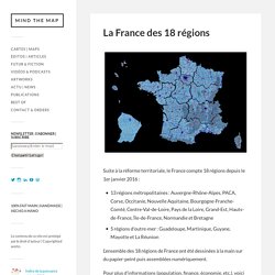 La France des 18 régions : 13 métropolitaines et 5 d'outre-mer