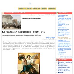 La France en République : 1880-1945 - Clio-Lycée