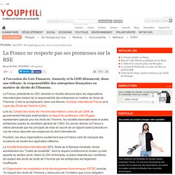 La France ne respecte pas ses promesses sur la RSE