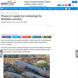 France to supply key technology for BrahMos