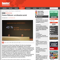 France Télécom : un désastre social - Conditions de travail - Ba