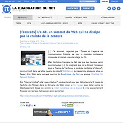[France24] L'e-G8, un sommet du Web qui ne dissipe pas la crainte de la censure
