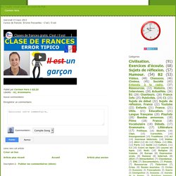 De l'audio-visuel pour les cours de FLE.: Cursos de francés: Errores frecuentes - C'est / Il est