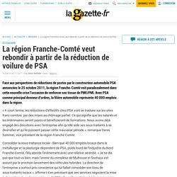 La région Franche-Comté veut rebondir à partir de la réduction de voilure de PSA