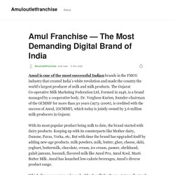 Amul Franchise — The Most Demanding Digital Brand of India