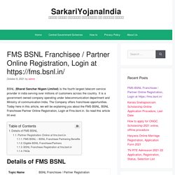FMS BSNL Franchisee Partner Portal Online Registration at fms.bsnl.in