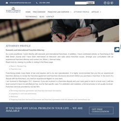 Franchisee Attorney and Franchise Attorney Washington, D.C.