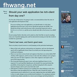 Francis Hwang: Should your web application be rich-client from day one?