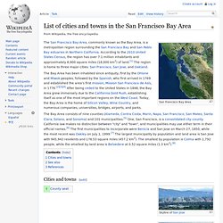 List of cities and towns in the San Francisco Bay Area