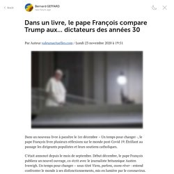 Dans un livre, le pape François compare Trump aux... dictateurs des années 30
