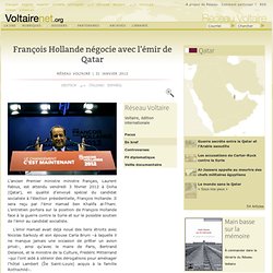François Hollande négocie avec l'émir de Qatar