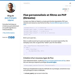 Flux personnalisés et filtres en PHP (Streams)
