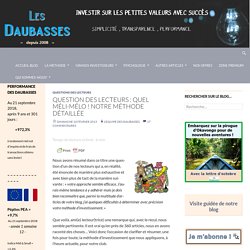 Le Blog des Daubasses – Premier site francophone de l'investissement en bourse dans la valeur