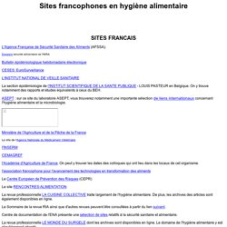 Sélection de sites francophones traitant d'hygiène alimentaire