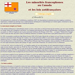 Canada: Les minorités francophones et les lois antifrançaises