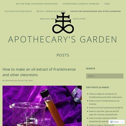 How to make an oil extract of Frankincense and other oleoresins – Apothecary's Garden