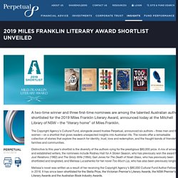 2019 Miles Franklin Literary Award shortlist unveiled