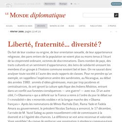 Liberté, fraternité... diversité ?, par Walter Benn Michaels (Le Monde diplomatique, février 2009)