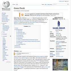 Game Freak (Wikipedia)
