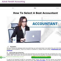 How You Can Select A Best Accountant