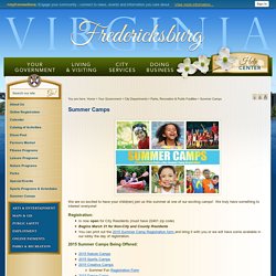 Fredericksburg, VA - Official Website - Summer Camps