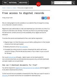 Free access to digital records - The National Archives