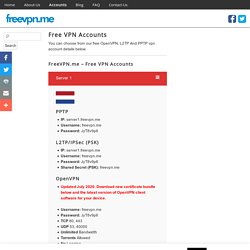 FreeVPN.me - Free OpenVPN and PPTP Accounts