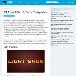33 Free After Effects Templates