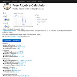 Free Algebra Calculator and Solver