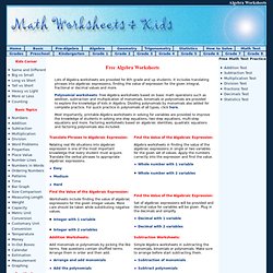 algebra the monomials includes algebraic into translating it  phrases expressions worksheets  finding