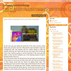LatestApplictionBlogs: NEW FREE ANDROID APPLICATIONS FOR 2020