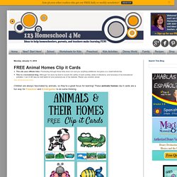 FREE Animal Homes Clip it Cards