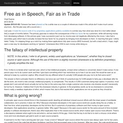 Free as in Speech, Fair as in Trade
