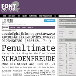 Free Font Luxi Mono by Bigelow & Holmes