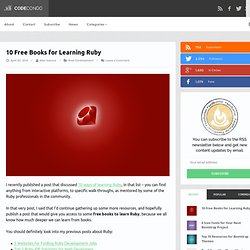 10 Free Books for Learning Ruby