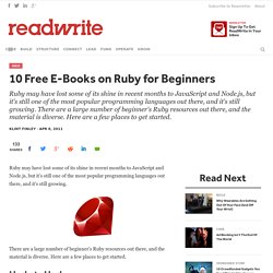 10 Free E-Books on Ruby for Beginners