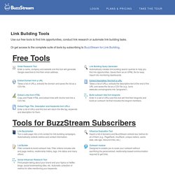 Free Link Building Tools from BuzzStream