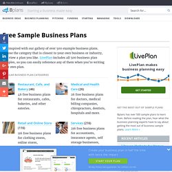 Business Plan Templates and Free Sample Business Plans — Bplans