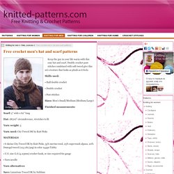 Free crochet men's hat and scarf patterns